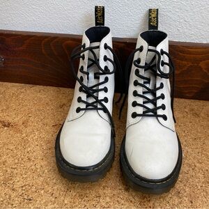 White Dr Martens Luana Combat Boot